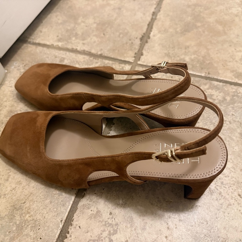 Naturalizer Carmen Slingback Dark Chestnut Brown Suede - Picture 3 of 12